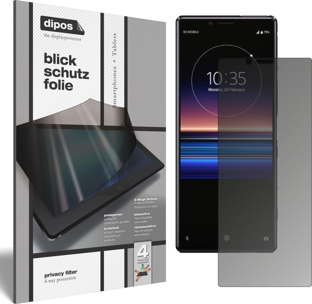 Blickschutzfolie für Sony Xperia 1 matt Schutzfolie Folie Display Schutz dipos