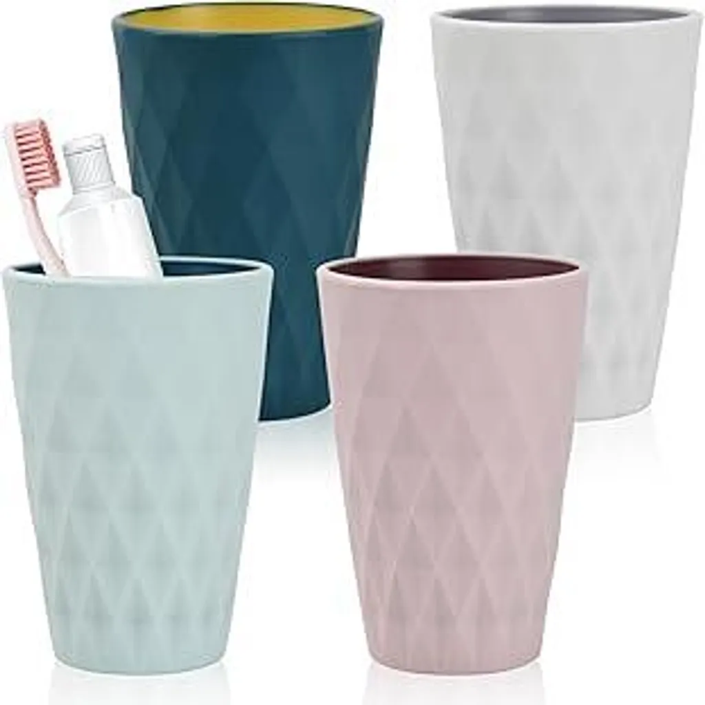 Set 4 Bicchieri Portaspazzolino da Viaggio e Campeggio Infrangibili