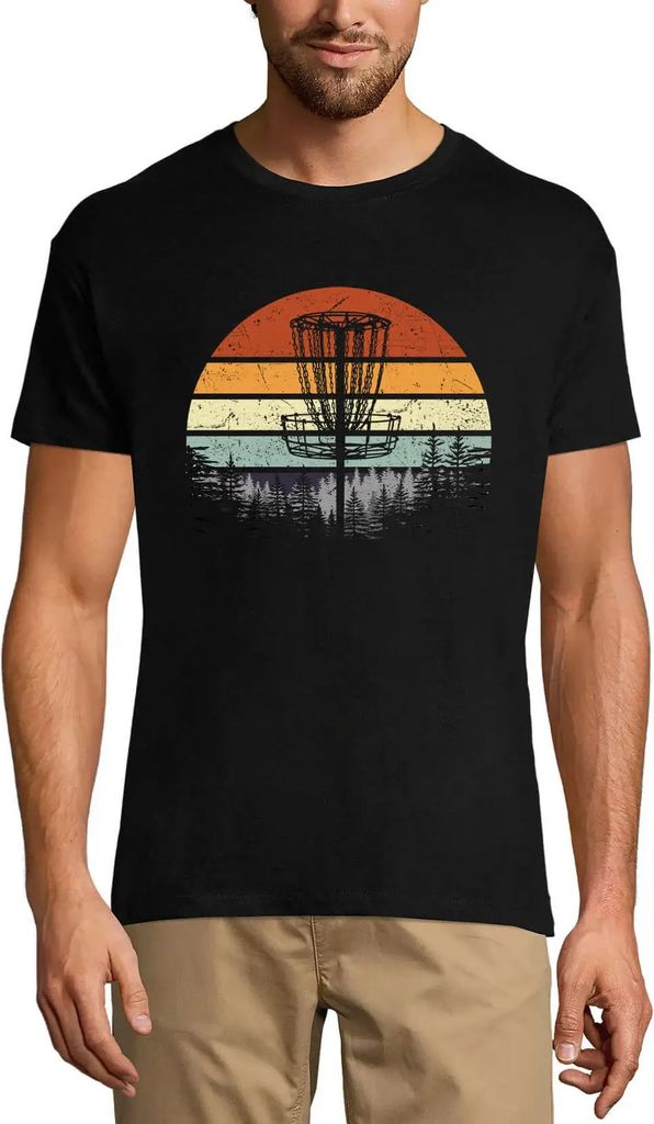 Herren Grafik T-Shirt Retro Vintage Sonnenuntergang Ketten Disc Golf – Retro Vintage Sunset Chains Disc Golf – Öko-Verantwortlich Vintage Jahr...