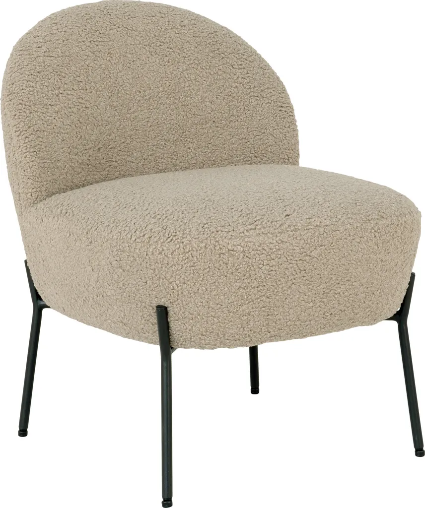 Fauteuil de lecture Merida gris marron cocooning imitation mouton