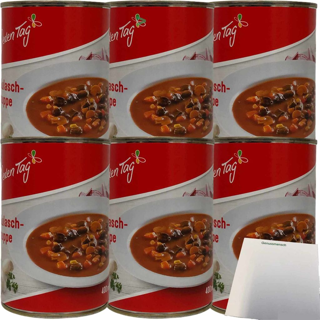 Jeden Tag Gulaschsuppe mit Rindfleisch 6er Pack (6x400ml Dose) + usy Block