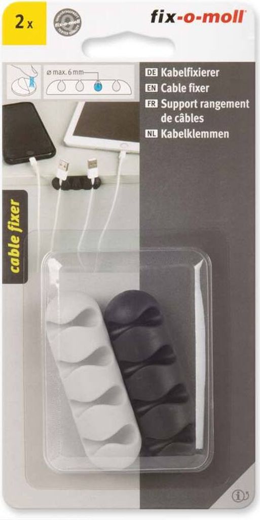 Kabelfixierer fix-o-moll hellgrau-schwarz