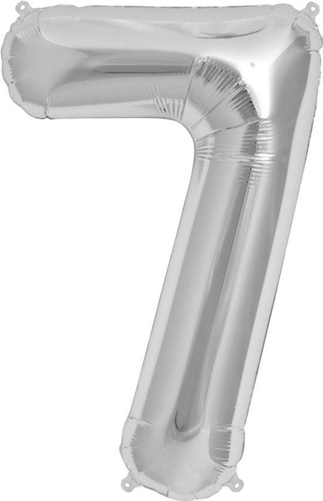 Folienballon Zahl 7 Silber