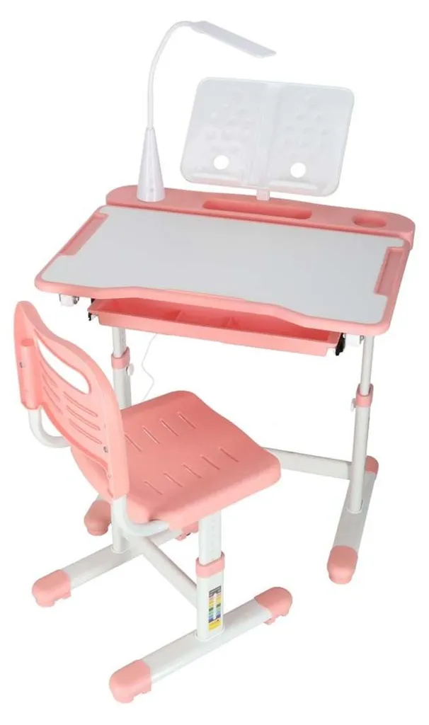 Coin bureau complet pour devoirs avec chaise stable et lampe de lecture