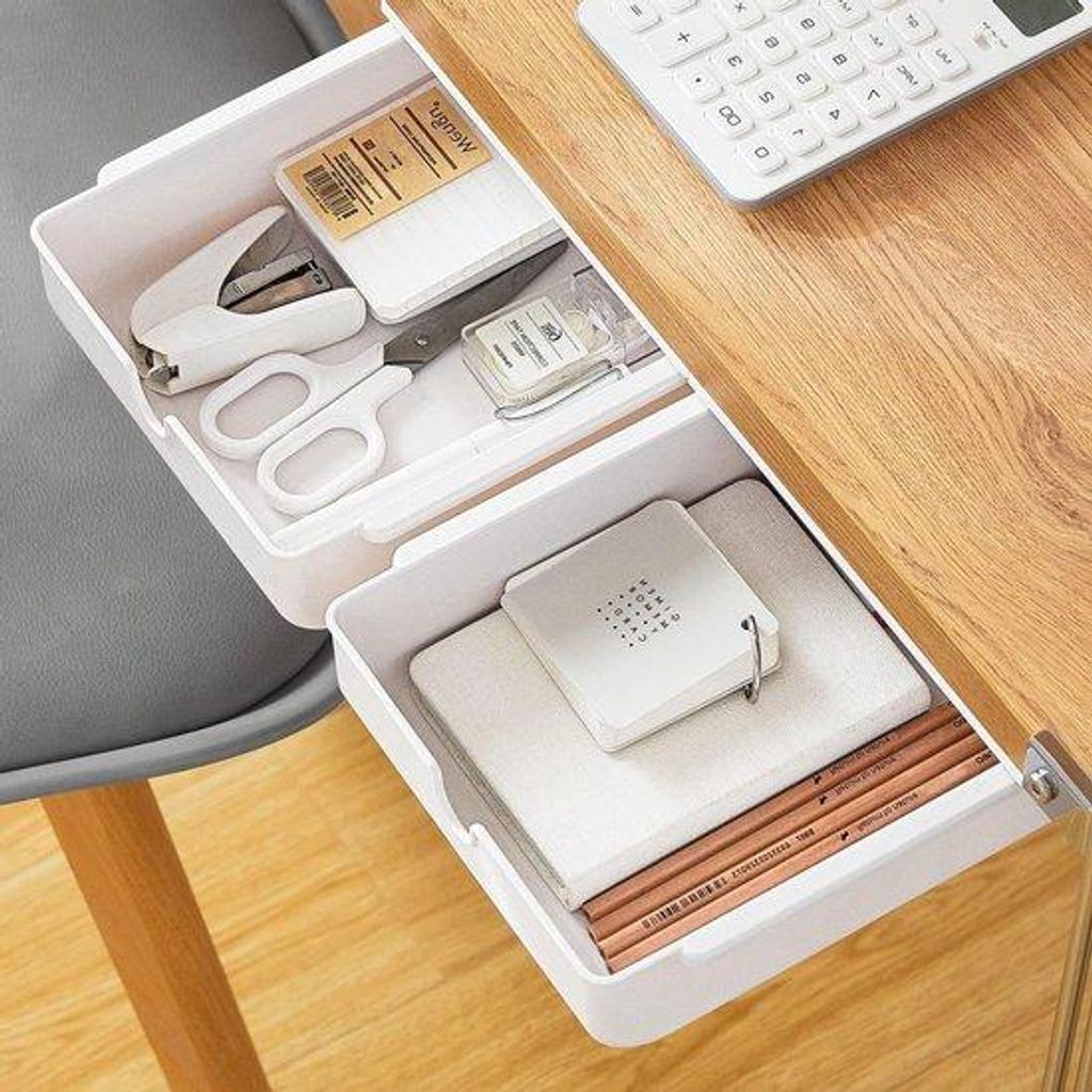 Miniature Schubladen-Organizer aus Kunststoff, weiß, Set aus 2 Stücken