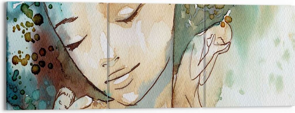 Bild auf Leinwand - Leinwandbild - Frau modern - 150x50cm - Wand Bild - Wanddeko - Wandbilder - Leinwanddruck - Bilder - Kunstdruck - Wanddekoratio...