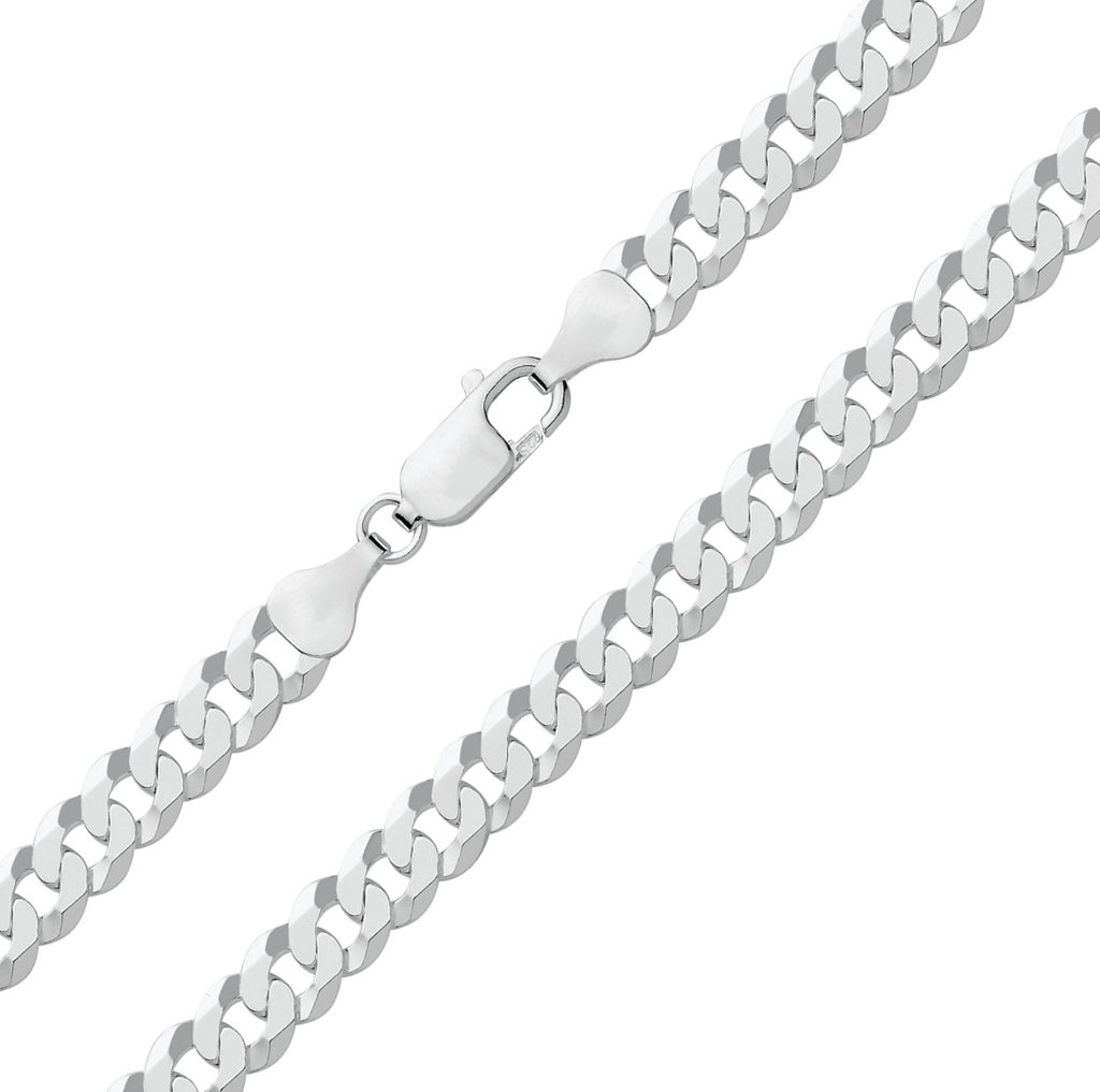 925 Sterling Silber Herren/Damen - Panzer Kette - 61cm*7mm; Produktbild 