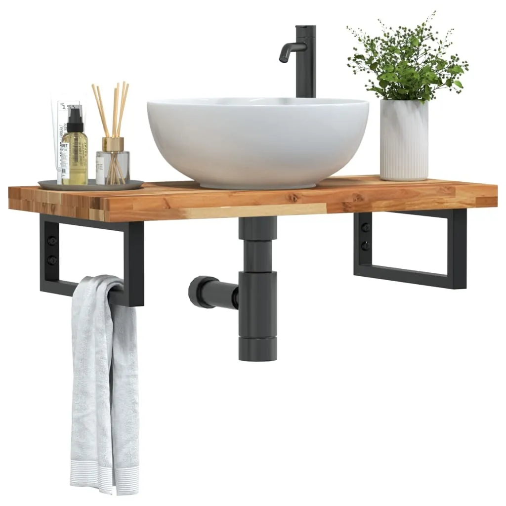 Mensola Lavabo Industrial Acciaio Acacia Hommie | Loft Style Bagno