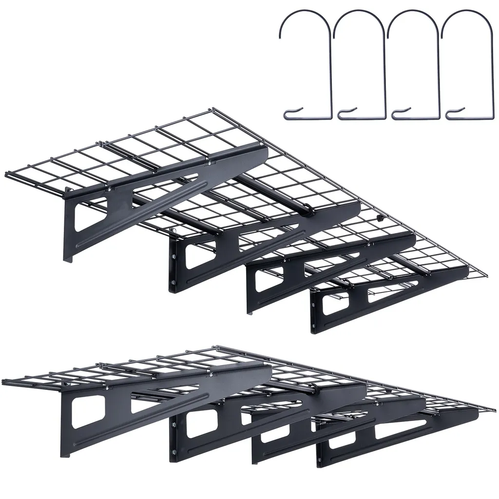 Étagère de Rangement Murale pour Garage et Atelier 122x61cm Lot de 2