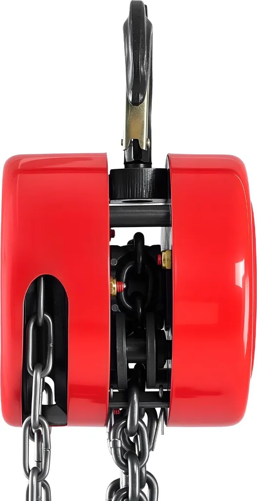 Palan à chaîne manuel 2 tonnes avec chaîne G70 de 3m - Version rouge pro - 12