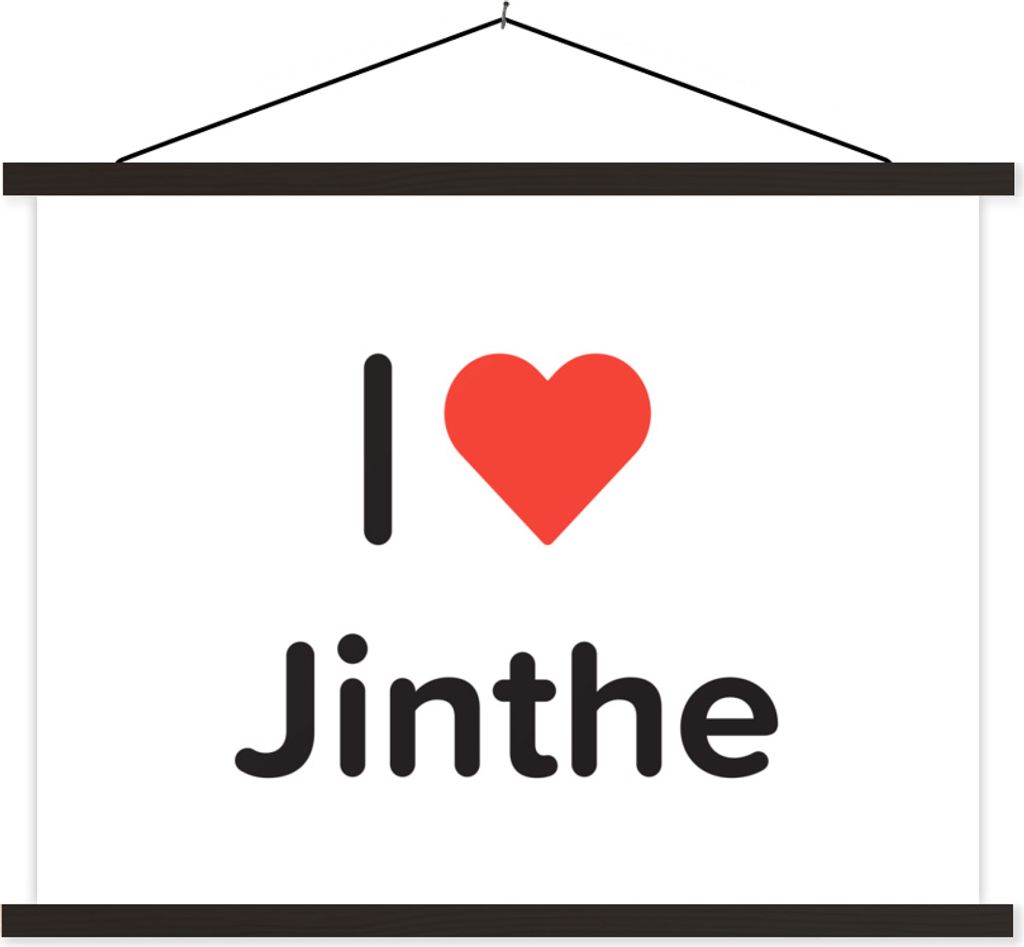 MuchoWow Textilposter Ich liebe - Jinthe - Mädchen 150x113 cm mit schwarzem Rahmen - Wohnzimmer