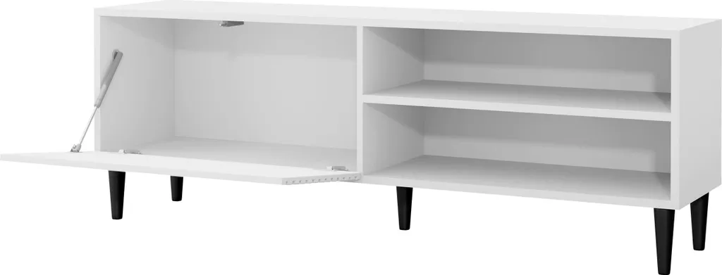 Meuble TV blanc QUINLAN - Solution gain de place et rangement salon