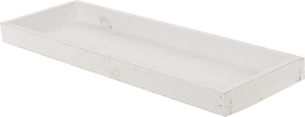 Holztablett - 42x14x4cm - weiß - 6 Stück