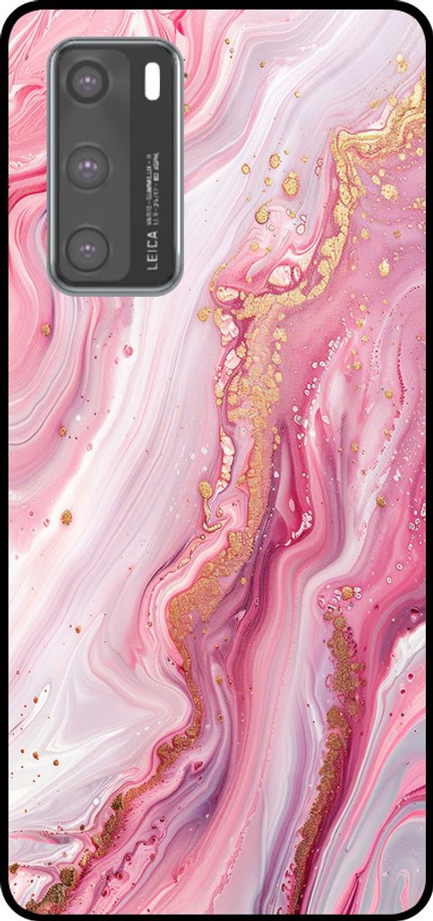 Smartphonica Telefon Fall geeignet für Huawei P40 mit Marmor-Druck - TPU zurück Abdeckung Fall Marmor-Design - Pink