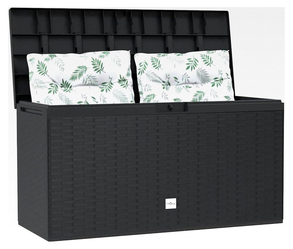 Gartenbox Anthrazit 114x47x60 cm, Aufbewahrungsbox für Kissen und Gartenutensilien