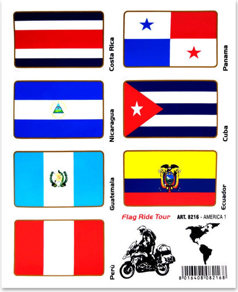 Aufkleber Sticker Flaggen Flag Ride Tour America 1 für Koffer Moto