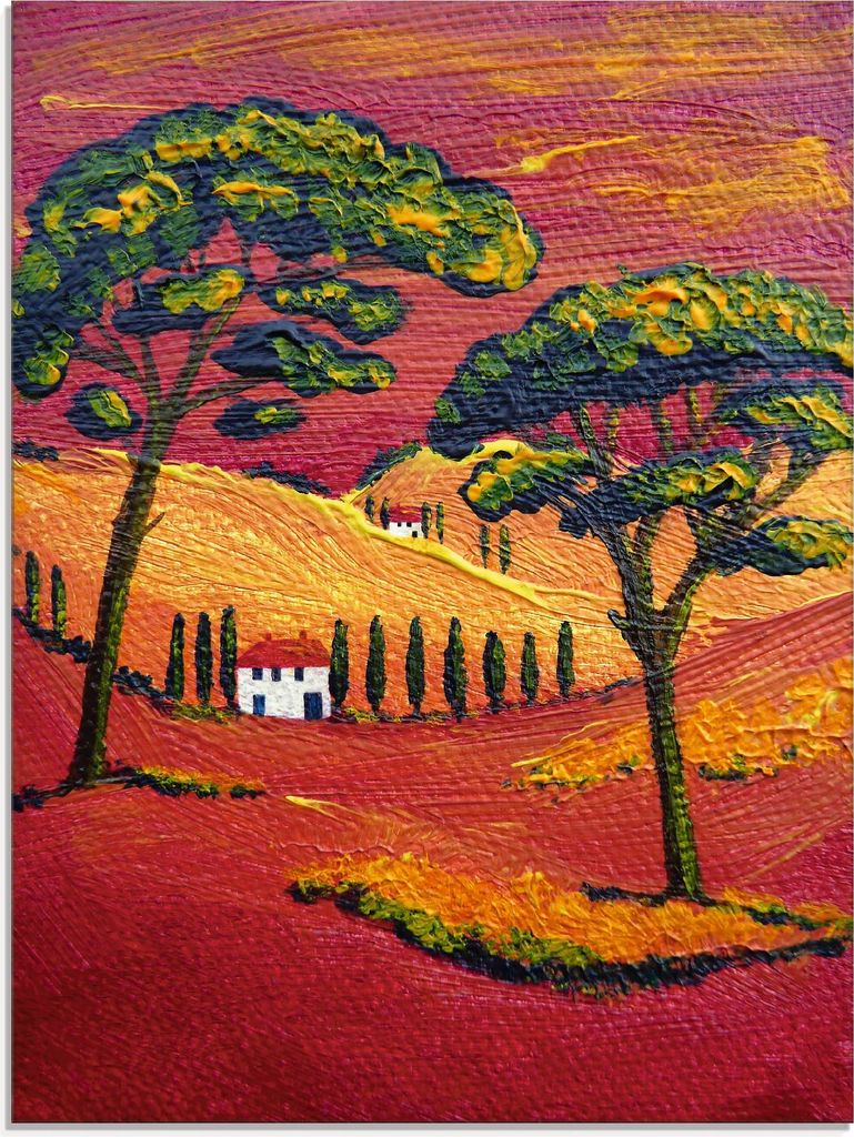 ARTland Glasbild Irgendwo in der Toskana 3 Größe: 45x60 cm