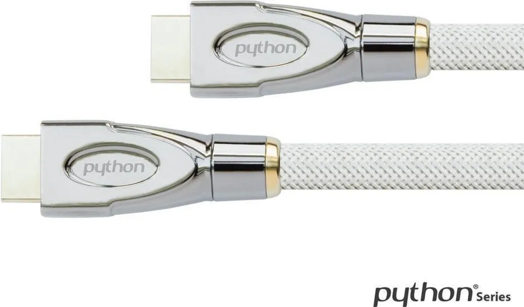 Câble HDMI Python pour TV 4K et Gaming en Nylon Tressé Blanc de 1,5m