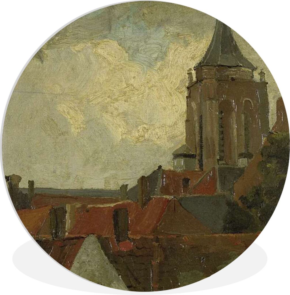 MuchoWow Rundes Wandbild - Runde Bilder Der Turm von Gorkum - Georg Hendrik Breitner Ø 90 cm Kreis Wanddekoration Kunststoff - Wandkreis - Wands...