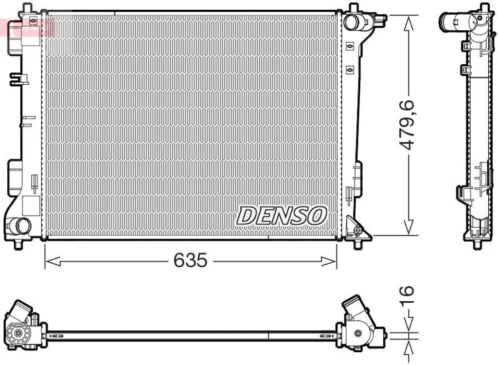 Radiateur DENSO DRM41028 en aluminium robuste pour Sportage QL QLE