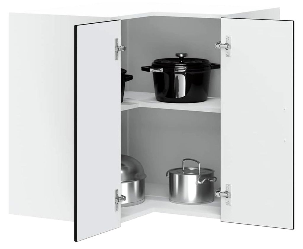 Eckschrank Porto Schwarz Holzwerkstoff