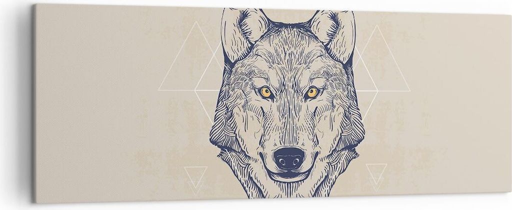 Bild auf Leinwand - Leinwandbild - Husky Hund Portrait Plakat - 140x50cm - Wand Bild - Wanddeko - Leinwanddruck - Bilder - Kunstdruck - Wanddekorat...