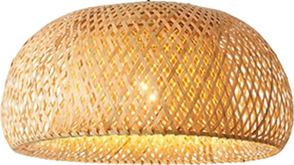 Lustre suspension en bambou naturel 38cm pour décoration zen et chic
