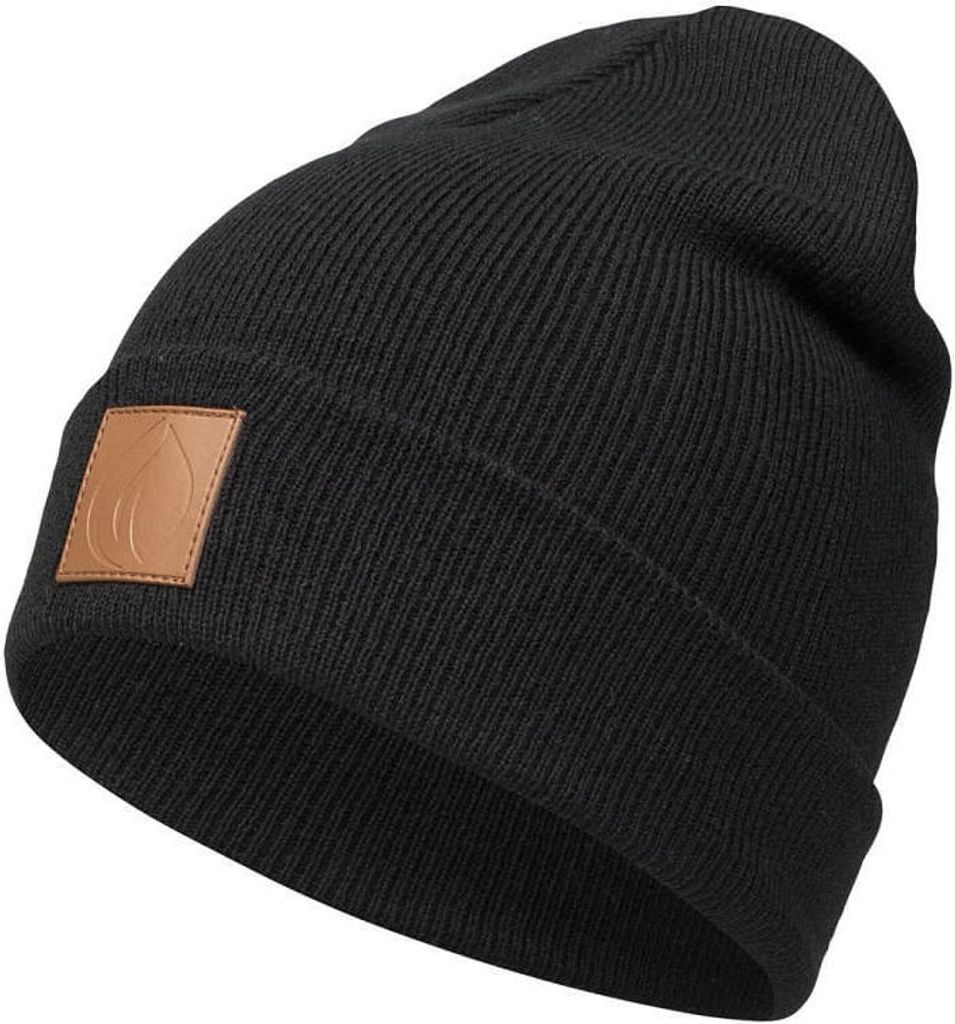 Occulto Leatherpatch Winter Mütze Beanie (Brown Label) Black