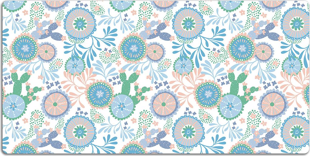 Schreibtischmatte Tischunterlage 120x60 cm Mauspad - Weinleseblumen