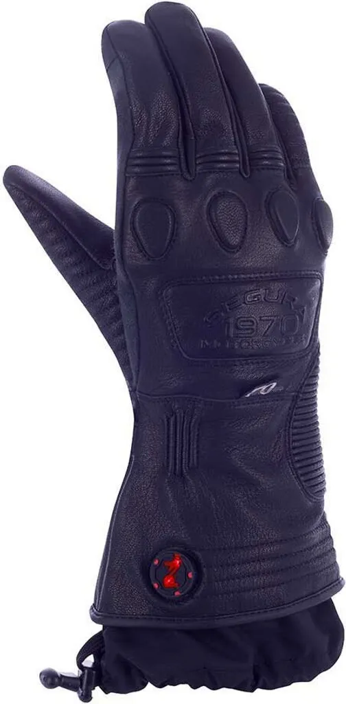 Gants de Moto en Cuir Segura Shiro Noir XL pour Homme Style Vintage