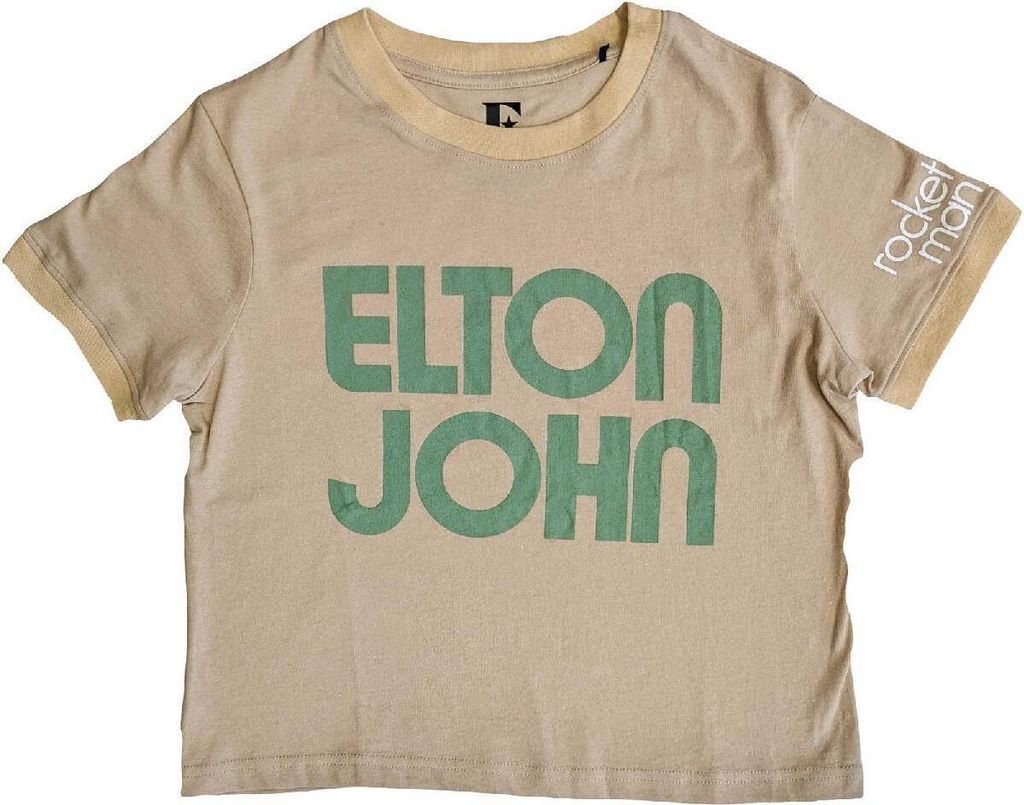 Elton John - Kurzes Top für Herren/Damen Uni RO5367 (XL) (Sand)