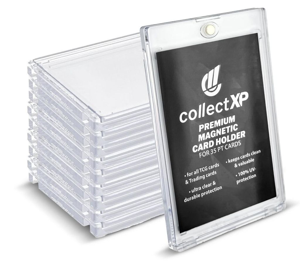 collectXP – Magnetic Card Holder 35 pt 10 stk. – Premium Magnet Kartenhülle mit 100% UV-Schutz & Ultra Clear (kompatibel mit Magic, PKM, Yu-Gi...
