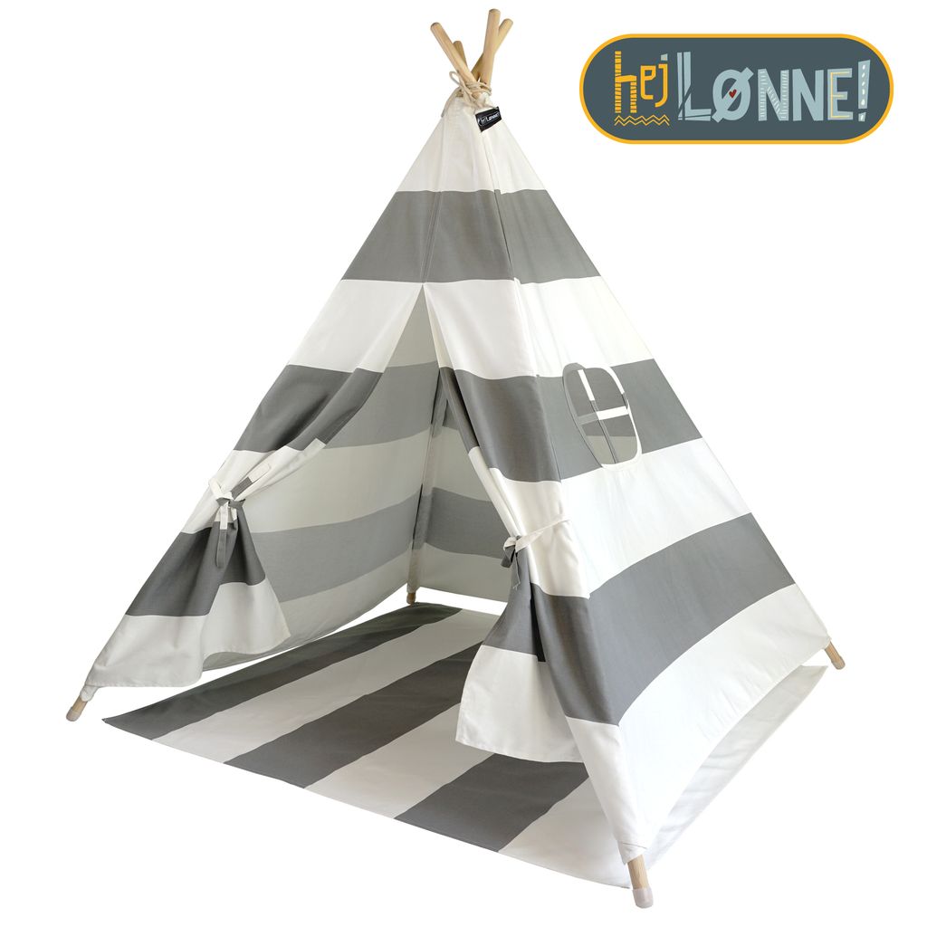 160cm Grau/Weiß TIPI für Kinder Zelt 