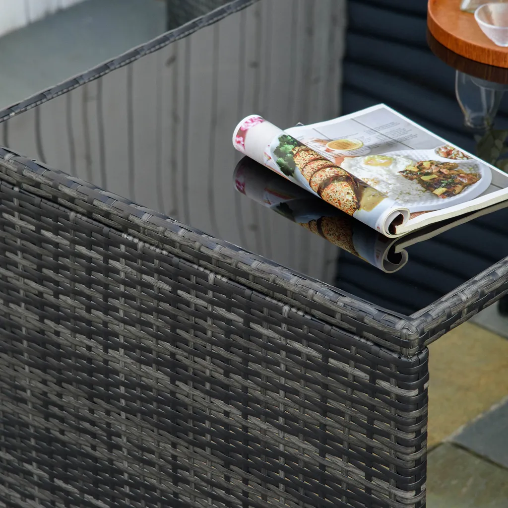 Ensemble de Jardin en Polyrotin Gris avec Structure Acier 5 Pièces Chic - 8