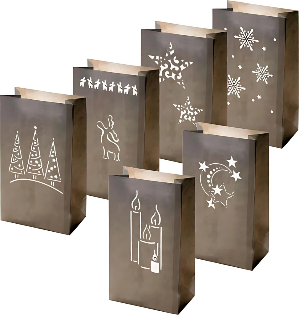 Lanterne Papier Décorative pour Fenêtre et Centre de Table Hiver