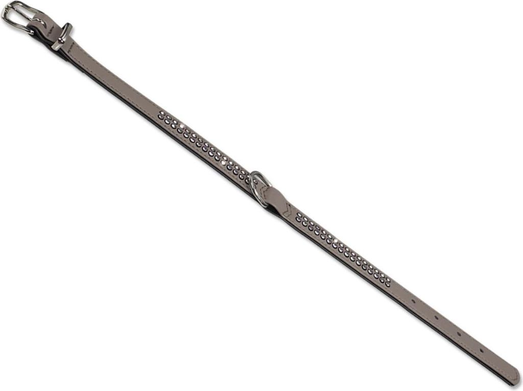 Nobby Halsband Crystal zweireihig warmgrau/schwarz