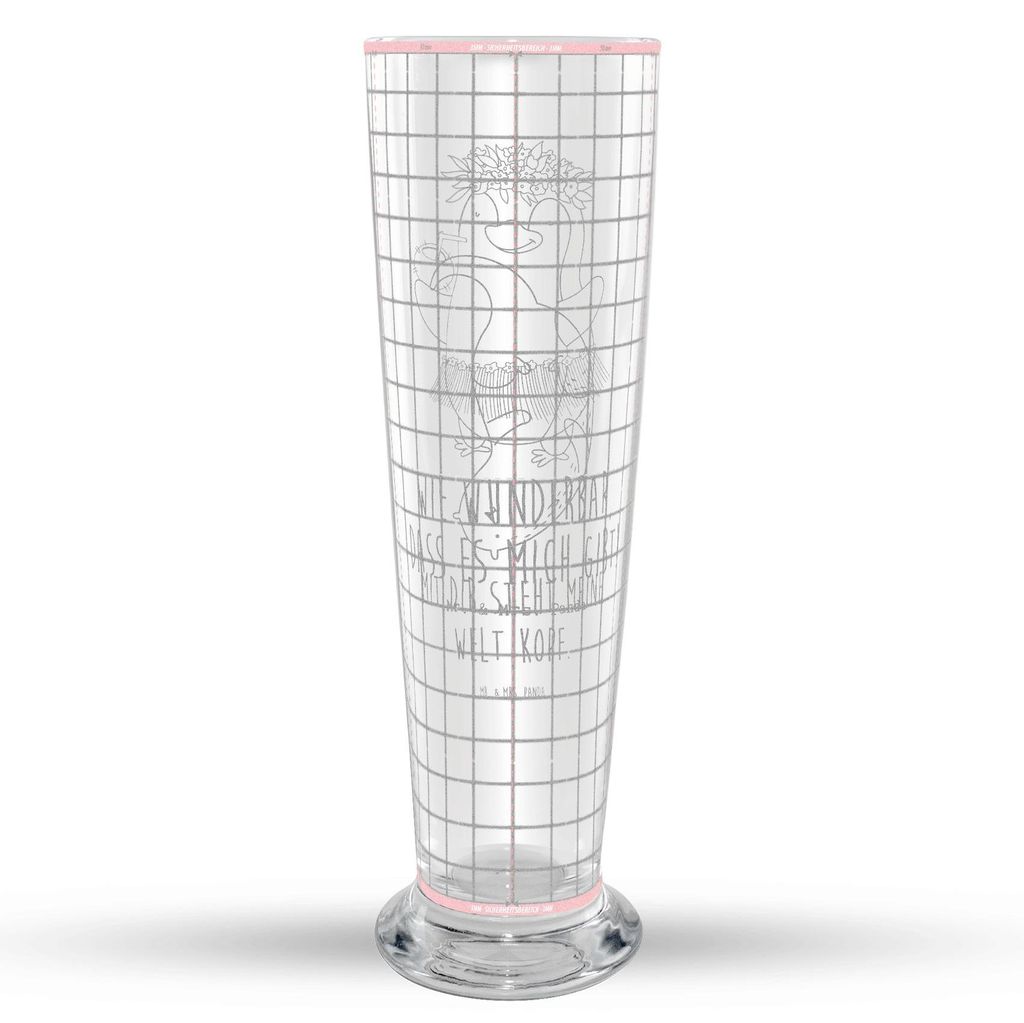 Mr. & Mrs. Panda Bierglas Otter Kopfüber - Transparent - Geschenk, Liebe, Verliebt, Weizen Glas, Weißbierglas, Seeotter, Bier, Verknallt, Weizenb...