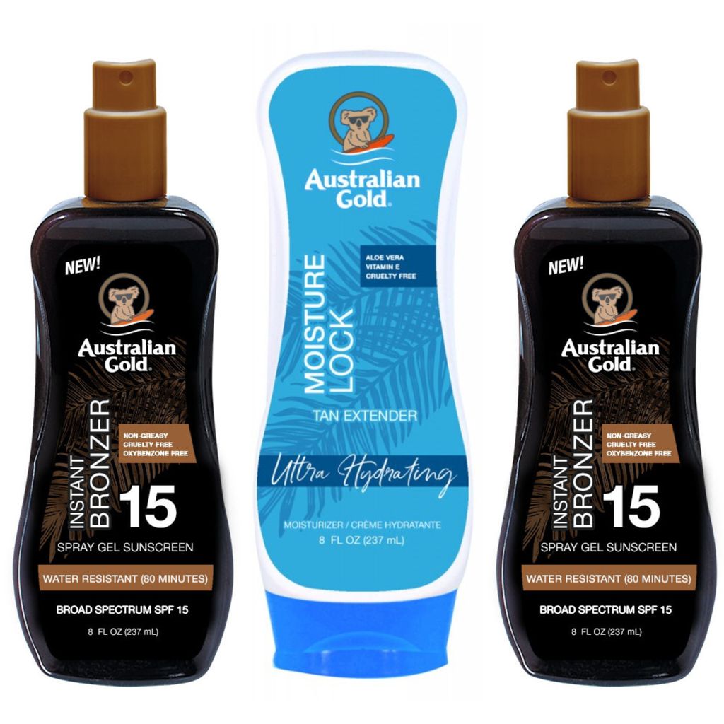 Australian Gold x2 Bronzer Spray Gel SPF15 + Feuchtigkeitssperre