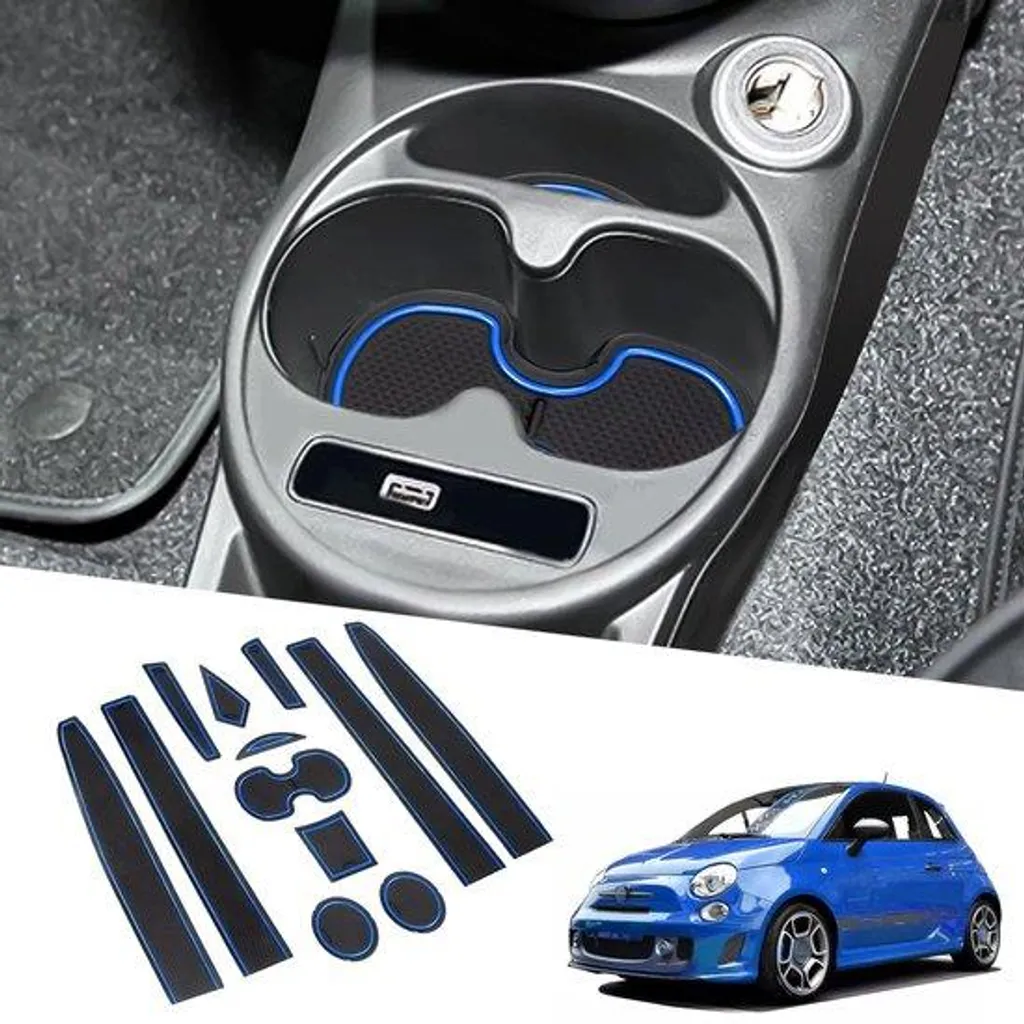 Accessoires Intérieur FIAT 500 : Tapis de Porte et Console en Plastique
