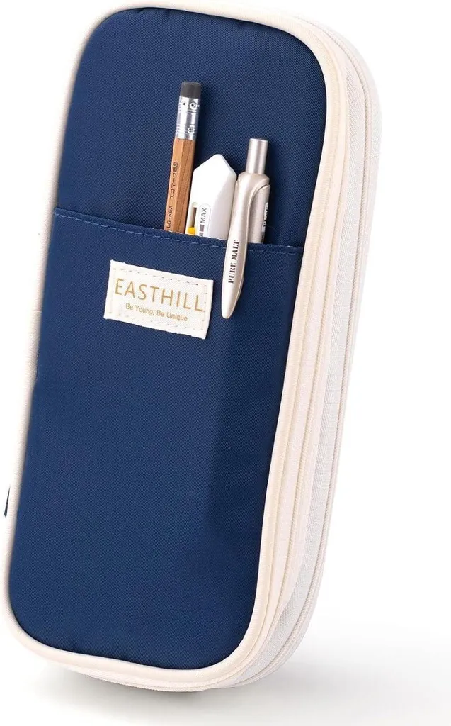 Astuccio Grande Navy per Scuola: Borsa Portamatite Poliestere Robusta