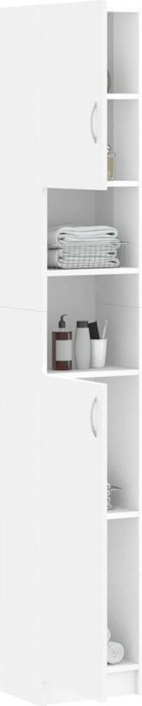 vidaXL Szafka łazienkowa biały wysoki połysk 32x25,5x190 cm Zdjęcie produktu 12