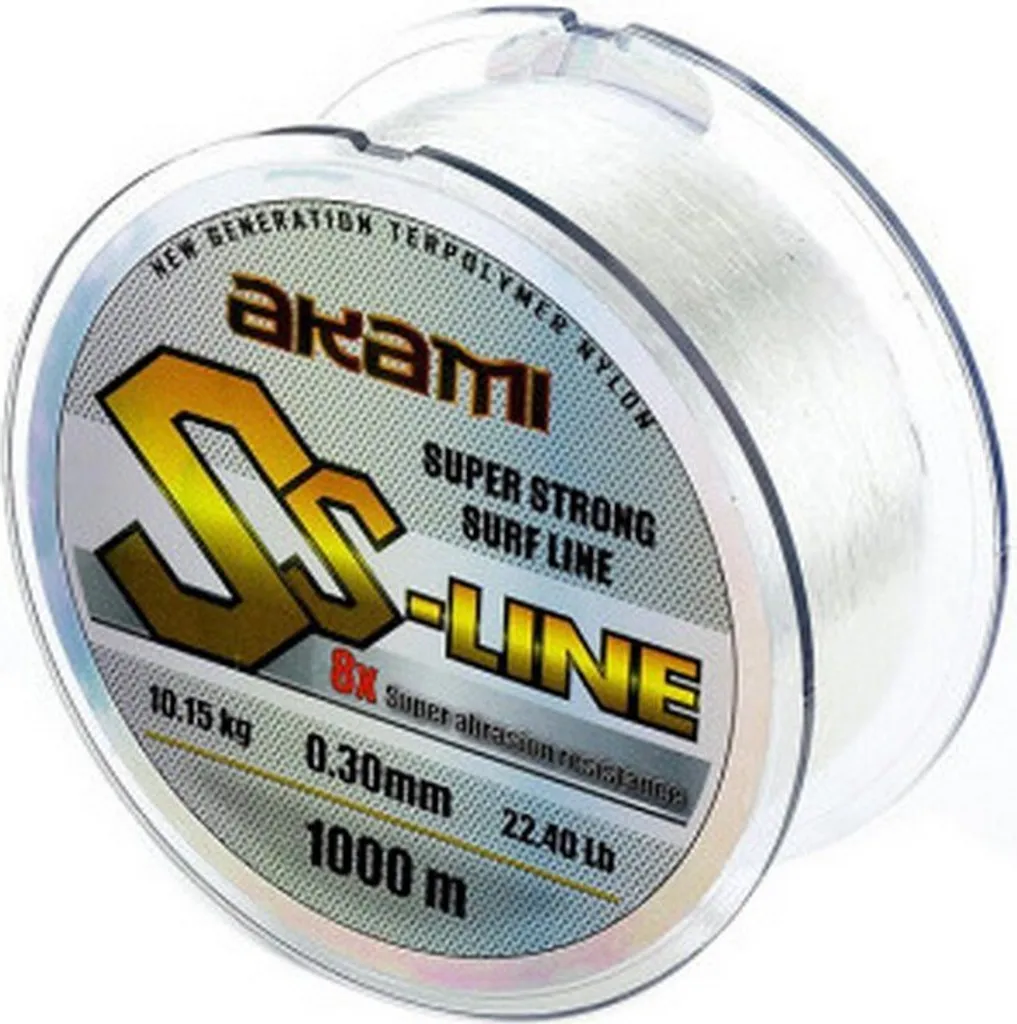 Fil de Pêche 1000m Akami SS-Line Transparent Idéal pour Surfcasting
