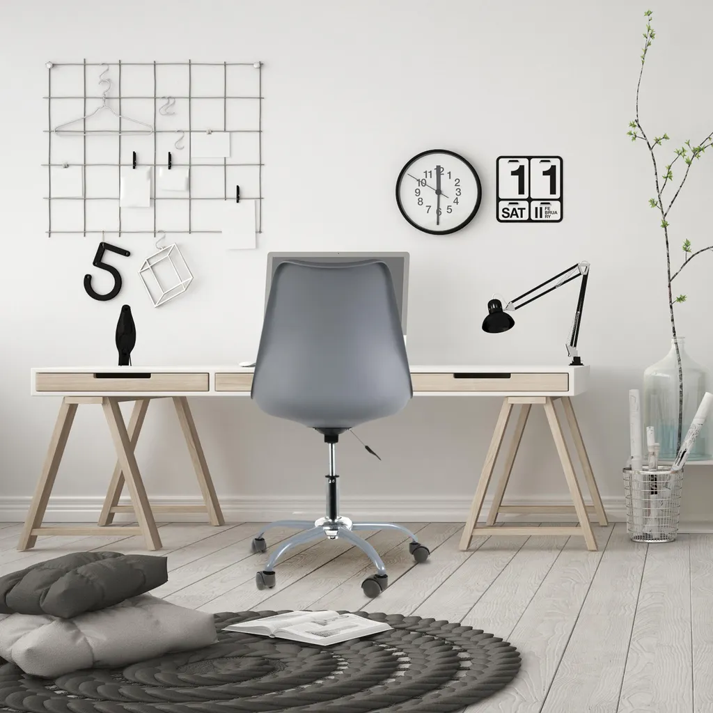 Siège de bureau Kiruna à roulettes gris : chaise ergonomique réglable