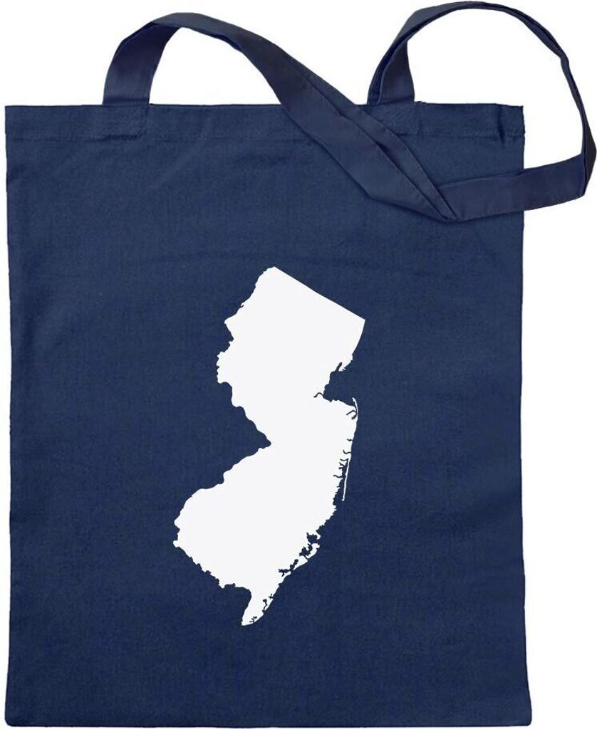 Kiwistar - Baumwolltasche - dunkelblau - USA - Bundesstaat - New Jersey - Tragetasche Stoffbeutel Umhängetasche Langer Henkel