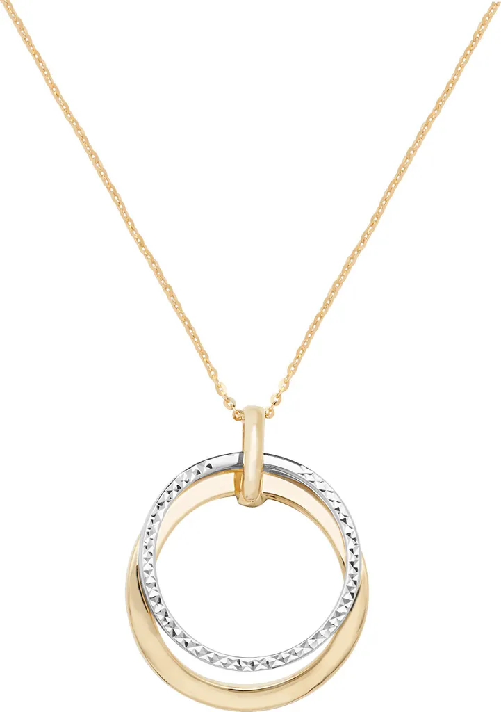 Collier Or 375 bicolore 46cm - Maille raffinée 22mm Design Prestigieux