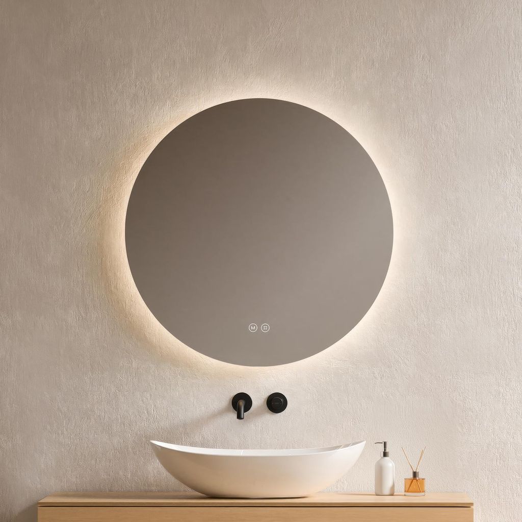 EMKE Specchio da bagno a LED rotondo, diametro 70 cm. Immagine del prodotto 