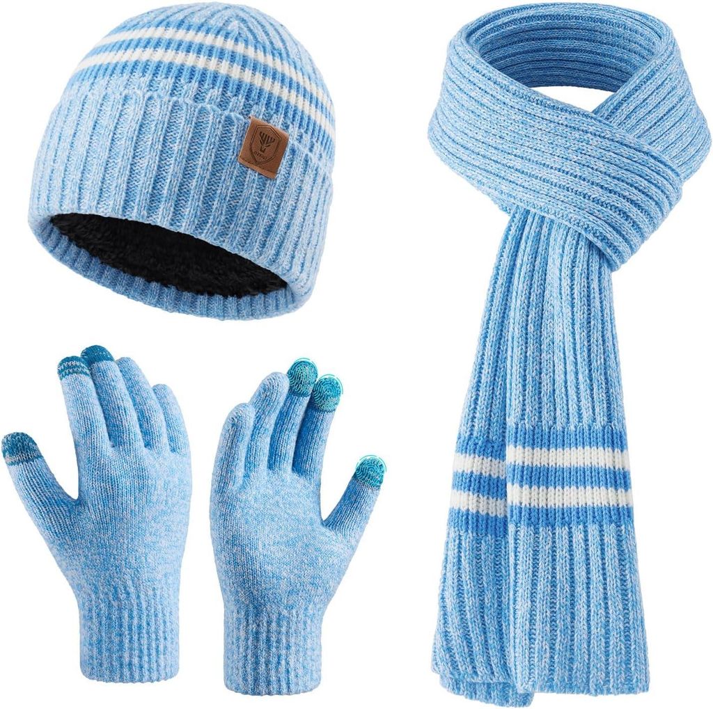 Mütze Schal und Handschuhe Winter-Set 3-teilig Touchscreen Produktbild 