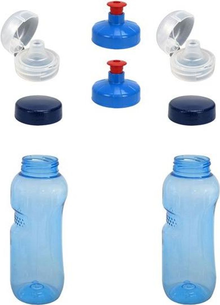 2x 0,5L Kavodrink Wasserflasche Trinkflasche + 2x FlipTop + 2x Push-Pull
