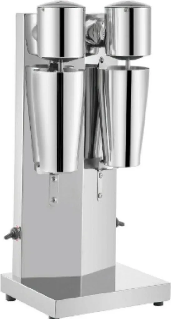 Mixeur à milk-shake design argent 800 ml, finition inox professionnelle
