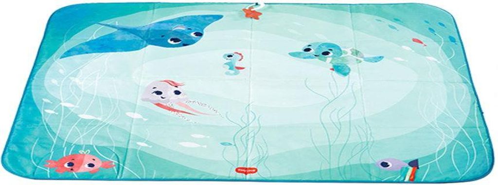 Tiny Love Baby Krabbeldecke Super Mat, XL Outdoor-Picknickdecke 140x113cm, große und wasserfeste Baby-Spieldecke,ab der Geburt, Treasure the Ocean